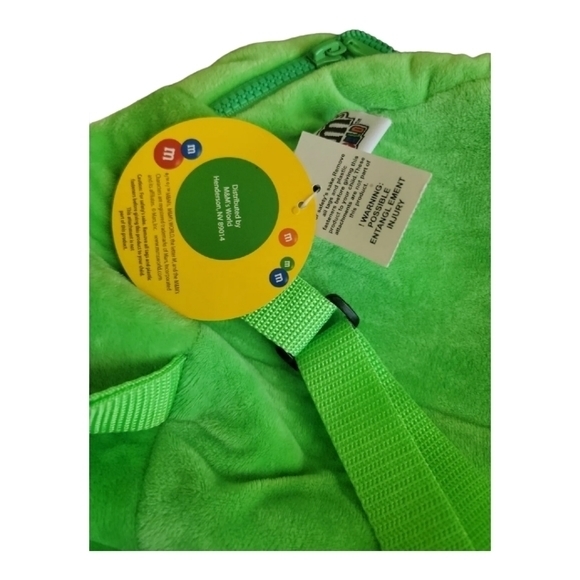 M&M World Green Adjustable Plush Backpack NWT‎ - Picture 7 of 11